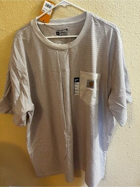 Carhartt Relaxed Fit Heavyweight Short Sleeve Pocket Stripe T-shirt XXL TK6145-M